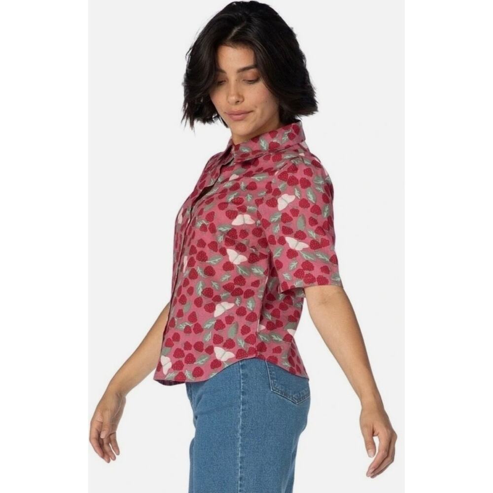 Princess Highway Linen Blend Raspberry Blouse US 4 NWOT - Picture 2 of 4